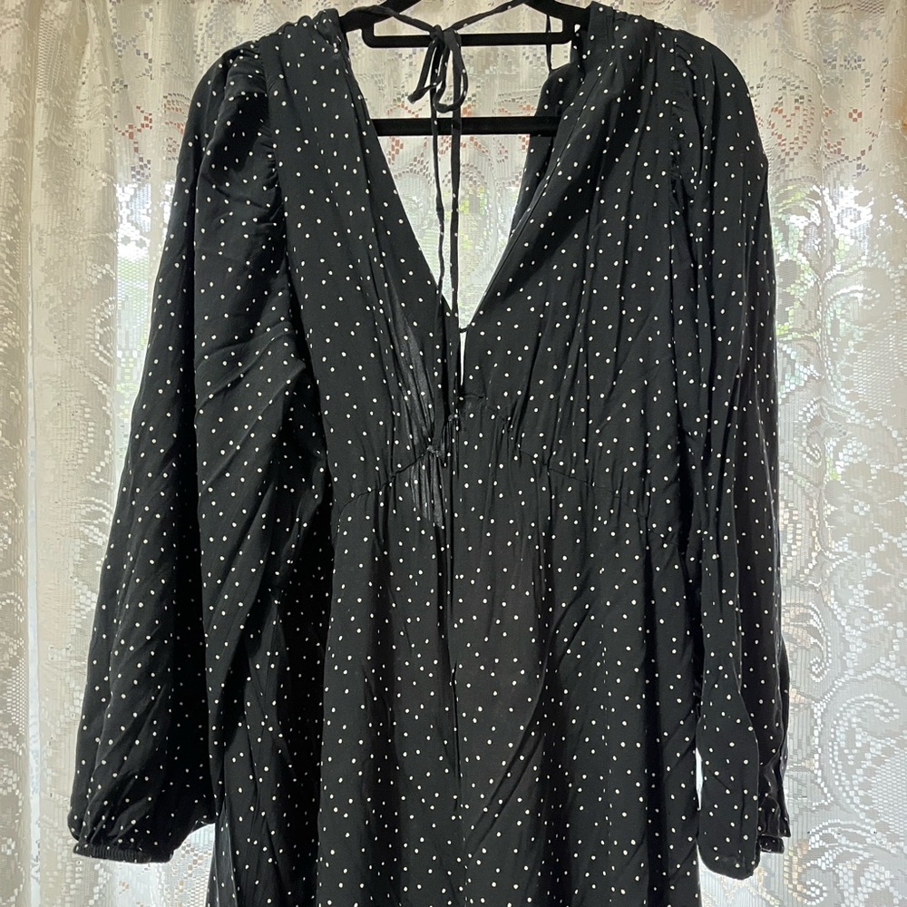 H&M maxi long sleeve polka dot dress size large